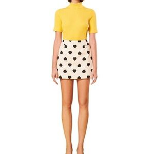 TARA JARMON Josefa designers Mini Skirt Hearts Print Size 36/ S